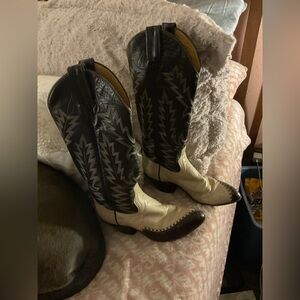 1970’s Handmade Pair of Women’s Black Ostrich Boots Size 9A